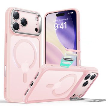 ESR億色 iPhone 17 系列 磁吸巧匯系列按鍵款 鏡頭支架 手機保護殼 i17Pro 淺粉半透粉