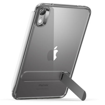 iPad mini 8 (A20 Pro) 雅置系列透明支架平板保護殼｜黑邊剔透白