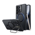 適用於 Galaxy S26 Ultra 磁吸巧匯鏡頭支架手機殼-黑邊半透黑