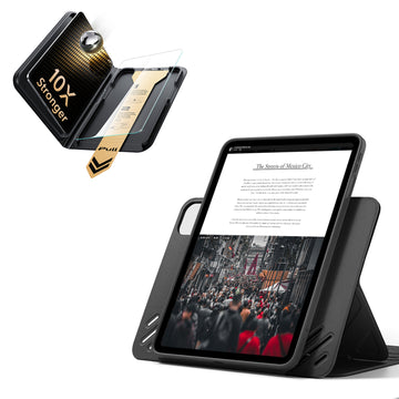 殼膜超值組-iPad Pro 13 眾置系列保護殼&康寧原廠授權保護貼贈書本盒-魔力黑