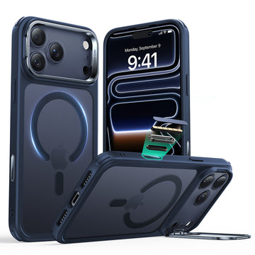 ESR億色 iPhone 17 系列 磁吸巧匯系列按鍵款 鏡頭支架 手機保護殼 i17Pro 藍邊半透藍