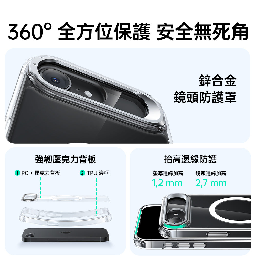 iPhone 17e 磁吸巧匯鏡頭支架手機殼-剔透白