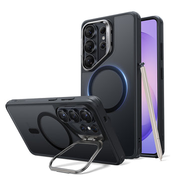 Galaxy S26 Ultra 磁吸巧匯鏡頭支架手機殼-黑邊半透黑
