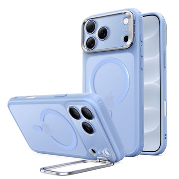 iPhone 18 Pro 巧匯系列透明磁吸支架防摔手機殼 - 淺藍半透藍