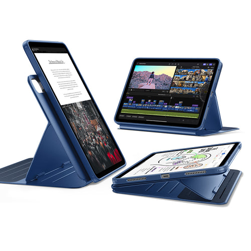 ESR億色 iPad Air 11英吋【2026/2025/2024】/Air 5/4 眾置系列可升降雙用款平板保護套 海軍藍