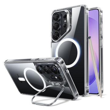 Galaxy S26 Ultra 磁吸巧匯鏡頭支架手機殼-剔透白