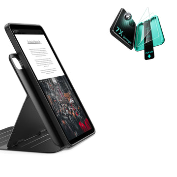 殼膜超值組-iPad Air 13 眾置系列保護殼&特級高清保護貼贈書本盒-魔力黑