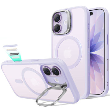 ESR億色 iPhone 17 系列 磁吸巧匯系列按鍵款 鏡頭支架 手機保護殼 i17 淺紫半透紫