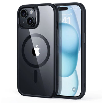 ESR億色 iPhone 15 Plus HaloLock 巧匯系列 手機保護殼(支持MagSafe) 黑邊剔透白