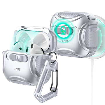 AirPods 5/4 鐵甲磁吸安全鎖防摔耳機殼｜銀河灰