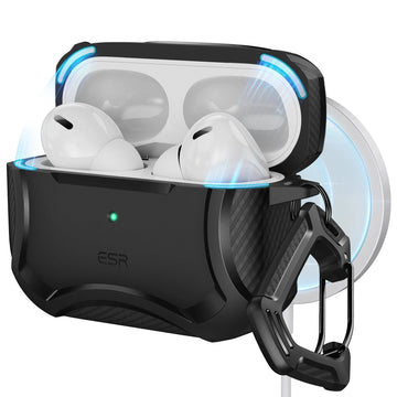 ESR億色 AirPods Pro HaloLock磁電空間 鐵甲系列保護套 暗夜黑