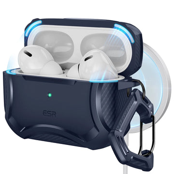ESR億色 Airpods Pro 2019/2022 HaloLock磁電空間 鐵甲系列 耳機保護套 贈掛鉤 海軍藍