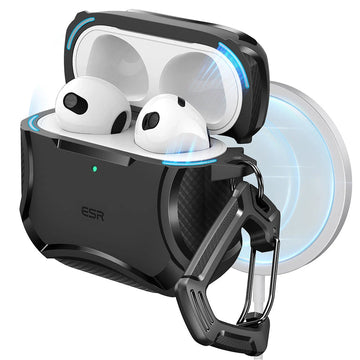 AirPods 5/4 鐵甲磁吸防摔耳機殼｜暗夜黑