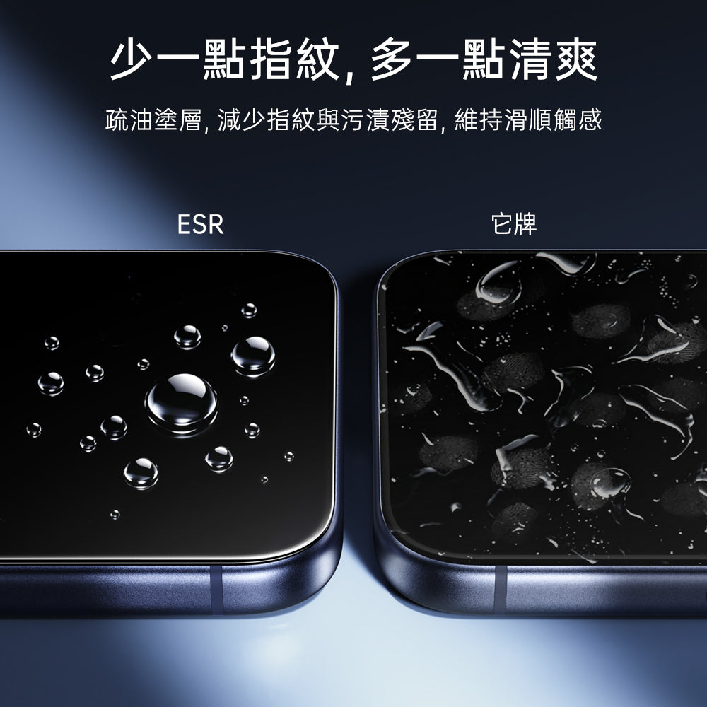 ESR 億色特級高清螢幕保護貼，減少指紋與污漬保持清爽
