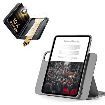 殼膜超值組-iPad Pro 13 眾置系列保護殼&康寧原廠授權保護貼贈書本盒-銀河灰