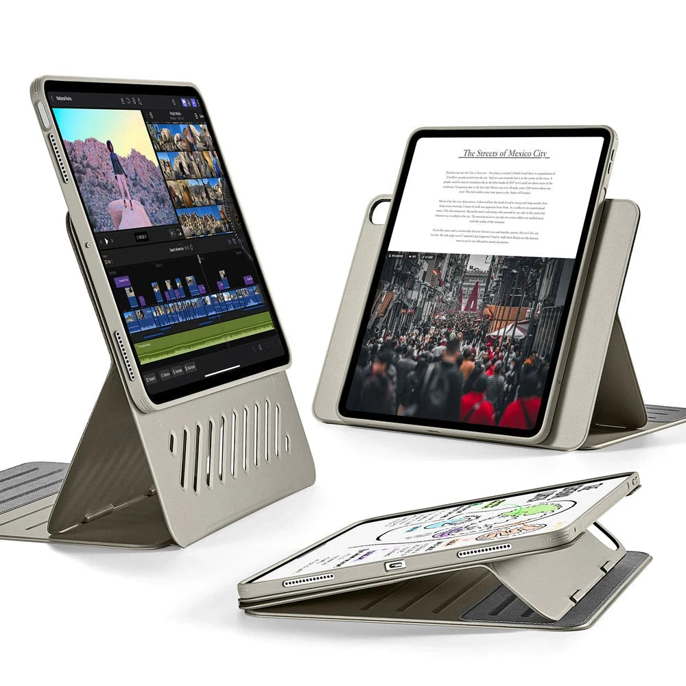 ipad air 11 inch case with stand titanium kf 1