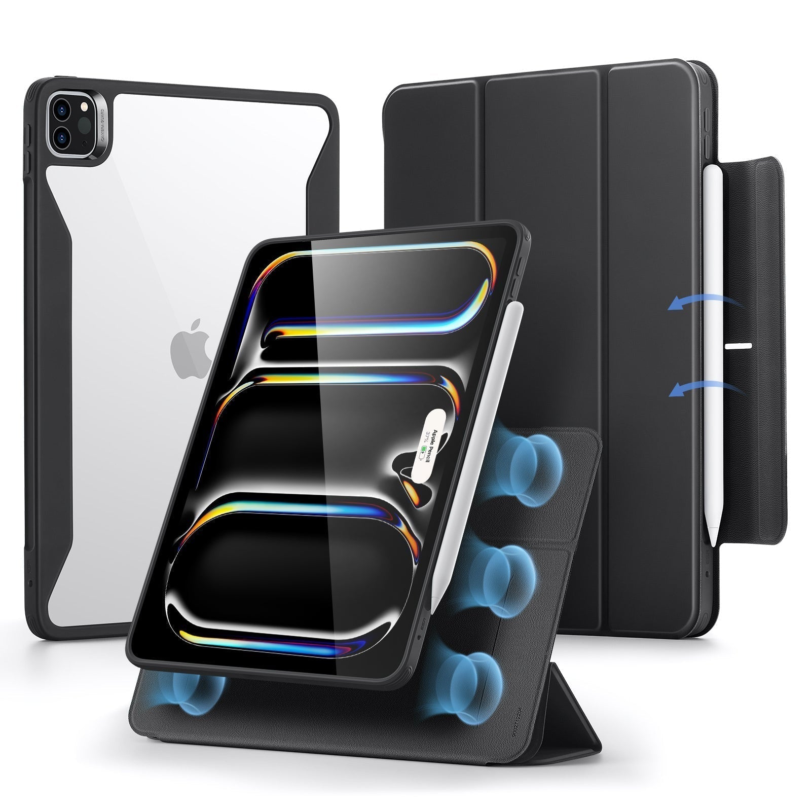 ipad pro 11 inch m4/m5 rebound hybrid magnetic case black