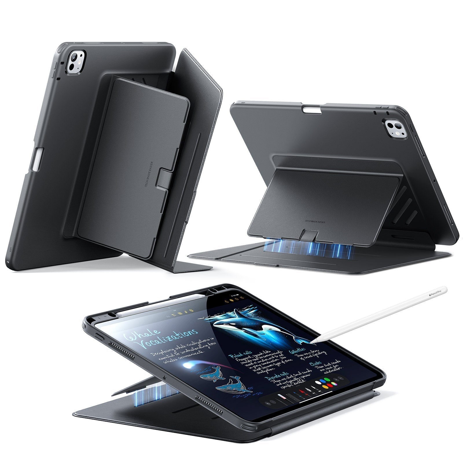 iPad Pro 13" (2024) Flip Magnetic Case with Pencil Holder - Black ESR ESR