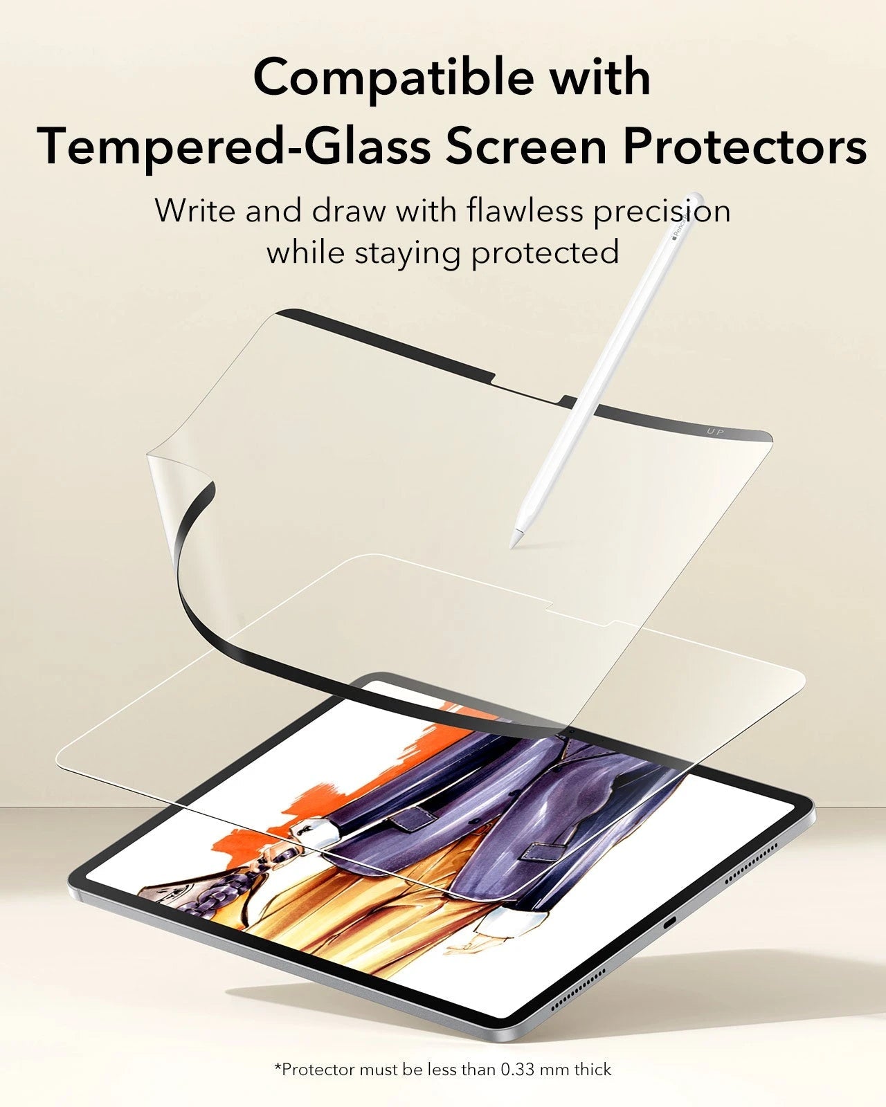 iPad Pro 13" (2025) Paper-Feel Magnetic Screen Protector – 1 Pack ESR ESR