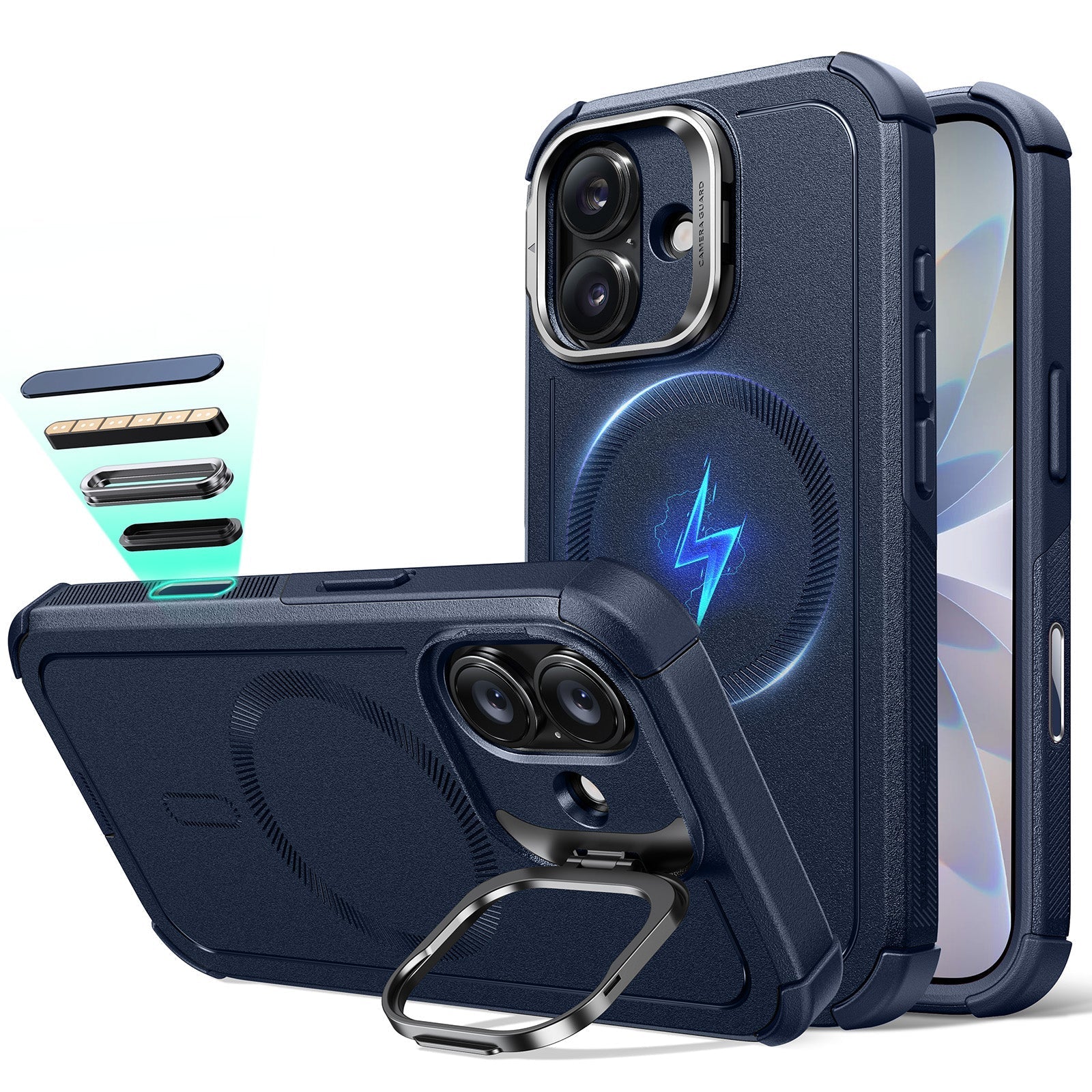 blue lifeproof iPhone 17 Classic Hybrid Magsafe Case with Stand 