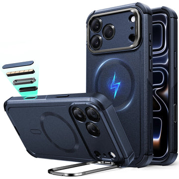 iPhone 17 Pro Cyber Tough Magnetic Case (Camera Control, Stash Stand) - Navy Blue ESR ESR