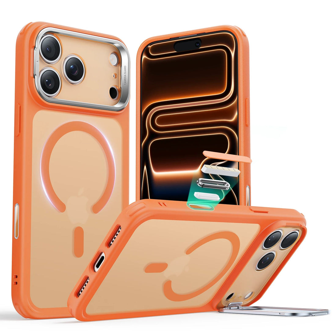 iPhone 17 Pro Max Classic Hybrid Magnetic Case (Camera Control, Stash Stand) - Frosted Orange ESR ESR
