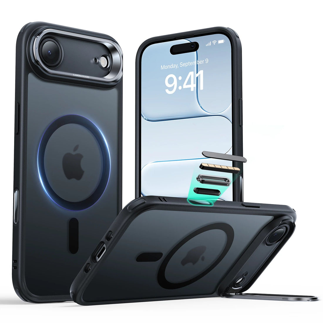 iPhone Air Classic Hybrid Magnetic Case (Camera Control, Stash Stand) - Frosted Black ESR ESR