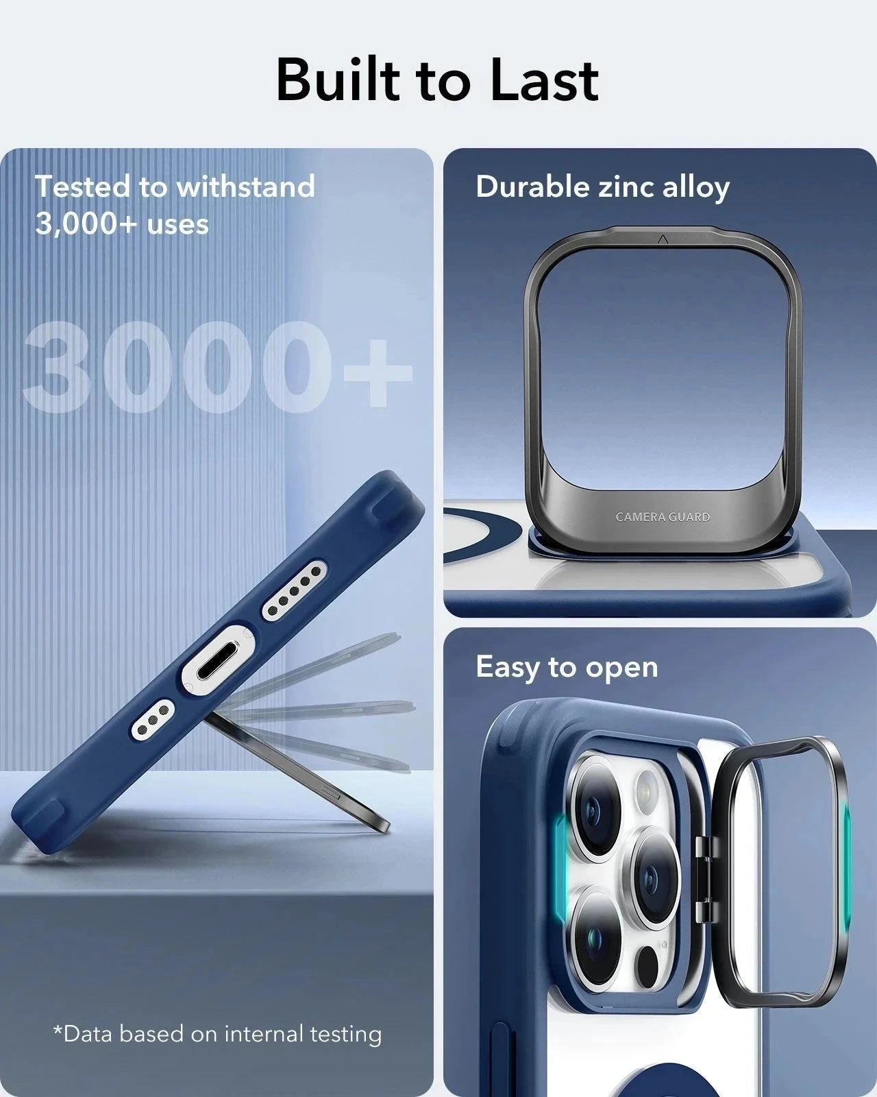 iPhone 14 Pro Classic Hybrid Case with Stash Stand (HaloLock) - Clear Blue ESR ESR