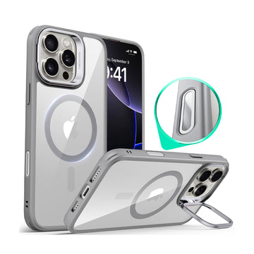 ESR億色 iPhone 16 系列 HaloLock 巧匯系列按鍵款 鏡頭支架款 手機保護殼 i16Pro 灰邊剔透白