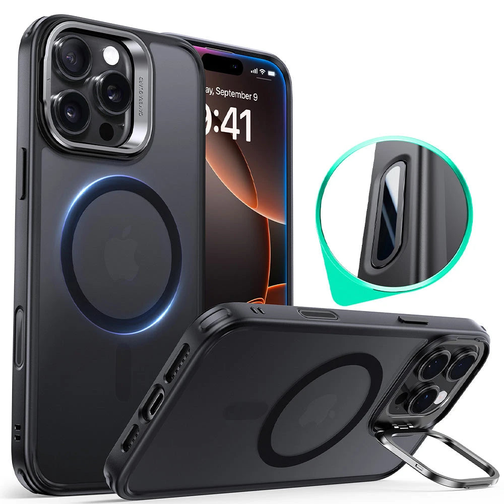 iPhone 16 Pro HaloLock Classic Hybrid Case (Camera Control, Stash Stand) - Frosted Black ESR ESR