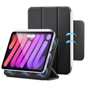 ESR億色 iPad mini 6/mini7 優觸磁吸雙面夾系列保護套 搭扣款 魔力黑