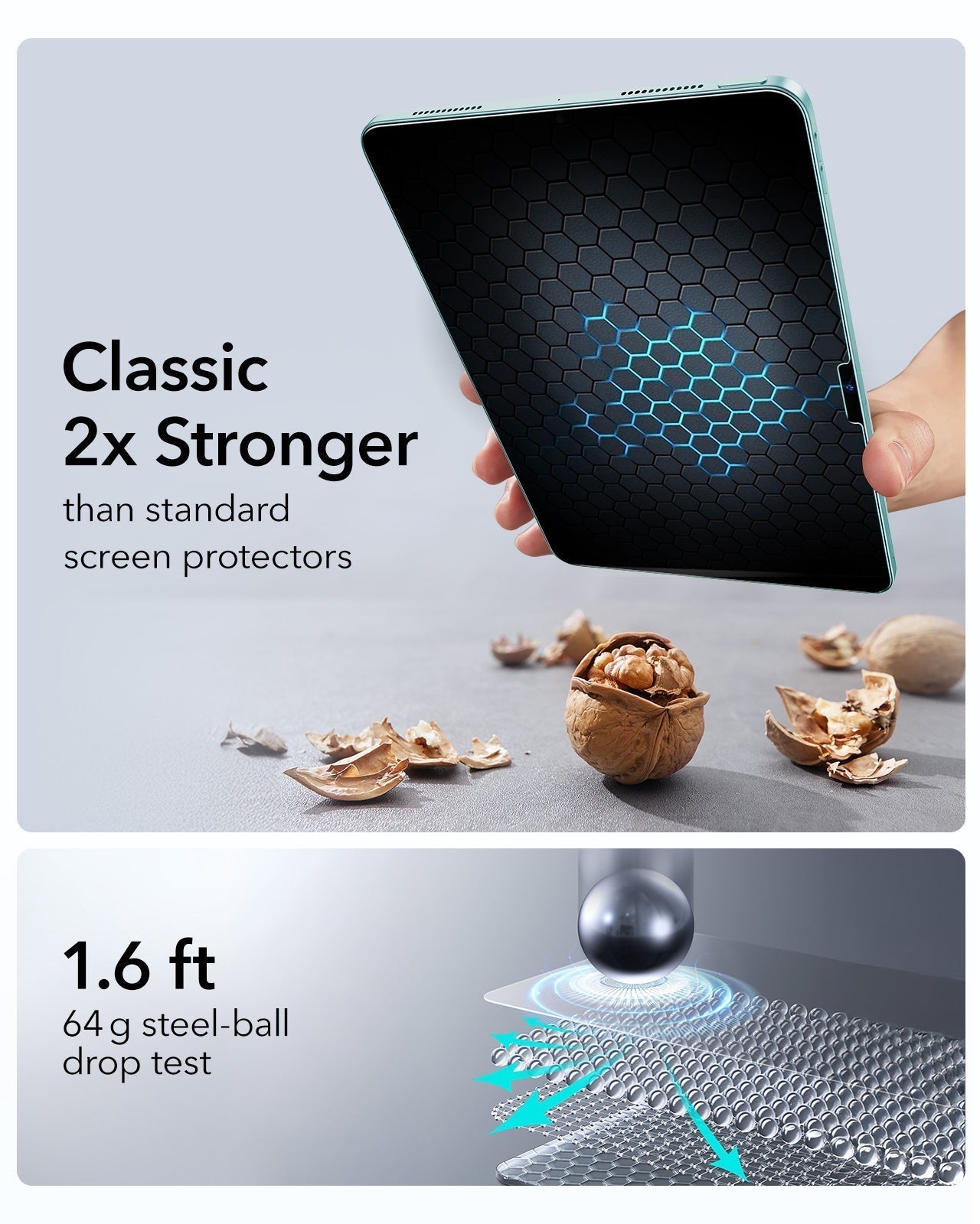 iPad Air 13" (2025) Paper-Feel Tempered-Glass Screen Protector Set - 2 Paper-Feel Tempered-Glass + 2 UltraFit Classic ESR ESR