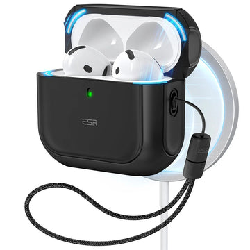 AirPods 5/4 靈盾磁吸防摔耳機殼｜魔力黑