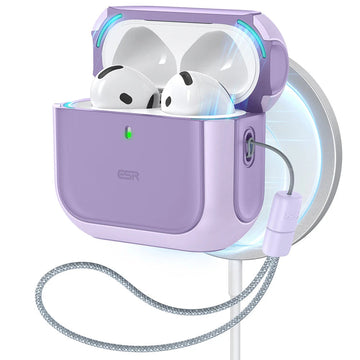 AirPods 5/4 靈盾磁吸防摔耳機殼｜羅蘭紫