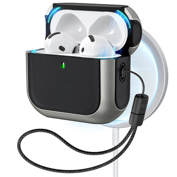 AirPods 5/4 靈盾磁吸防摔耳機殼｜原色鈦金屬