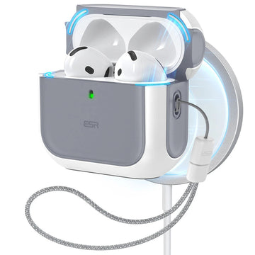 ESR億色 AirPods 4 HaloLock磁電空間 靈盾系列 耳機保護套 質感白