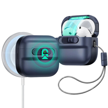 AirPods 5/4 靈護磁吸安全鎖防摔耳機殼｜深海藍