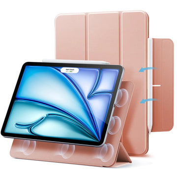 ESR億色 iPad Air 11英吋【2026-2024】/Air 5/4/Pro 11吋【2018】優觸雙面夾系列保護套 搭扣款 玫瑰金